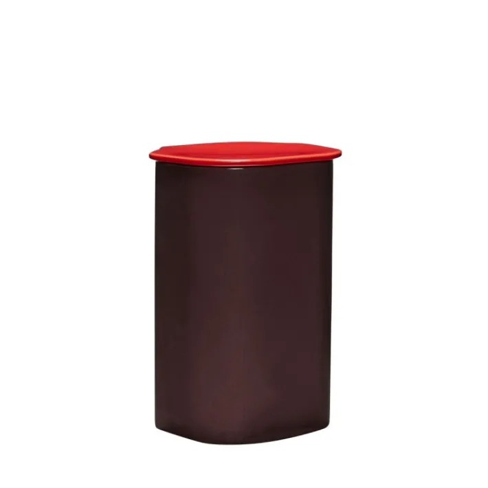Amare Canister with Lid Large Burgundy/Red^Hübsch Hot