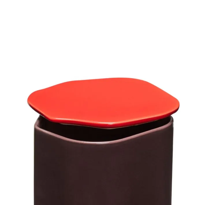 Amare Canister with Lid Large Burgundy/Red^Hübsch Hot