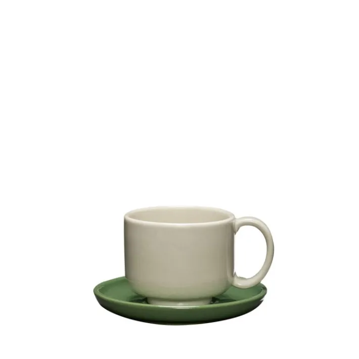 Amare Cup/Saucer Sand/Green^Hübsch Outlet