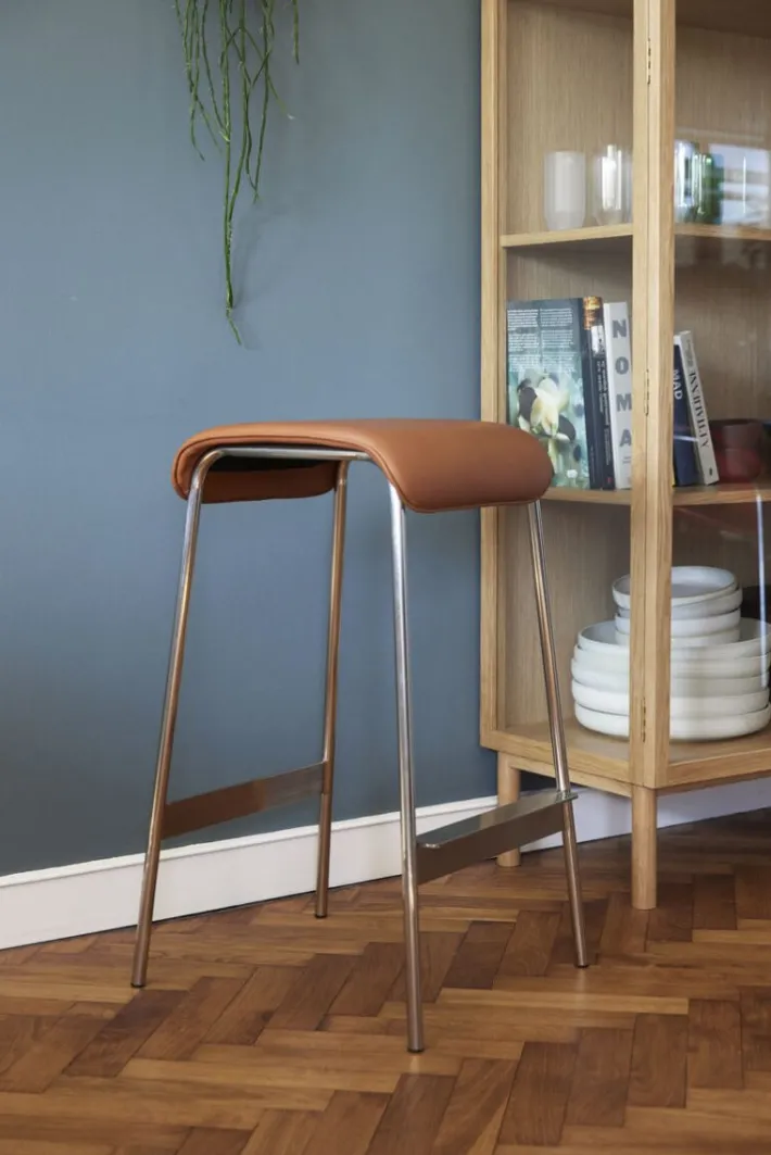 Avenue Bar Stool Nickel/Brown^Hübsch Online