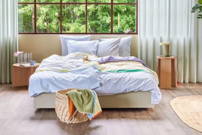 Block Bed Linen 60/220 Light blue/Multicolour^Hübsch Shop