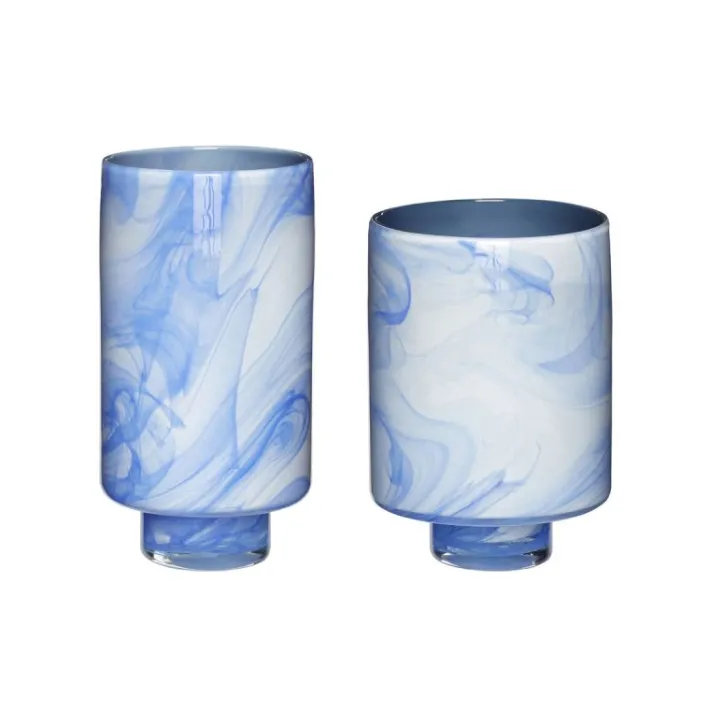 Cloud Vases Blue/White (set of 2)^Hübsch Shop