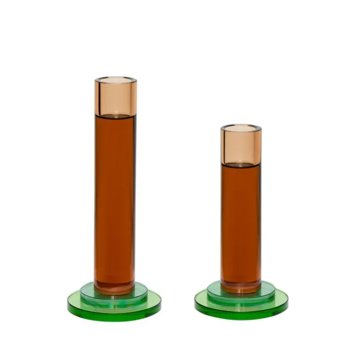 Comet Candlesticks Amber (set of 2)^Hübsch Cheap