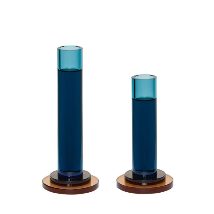Comet Candlesticks Blue (set of 2)^Hübsch Discount