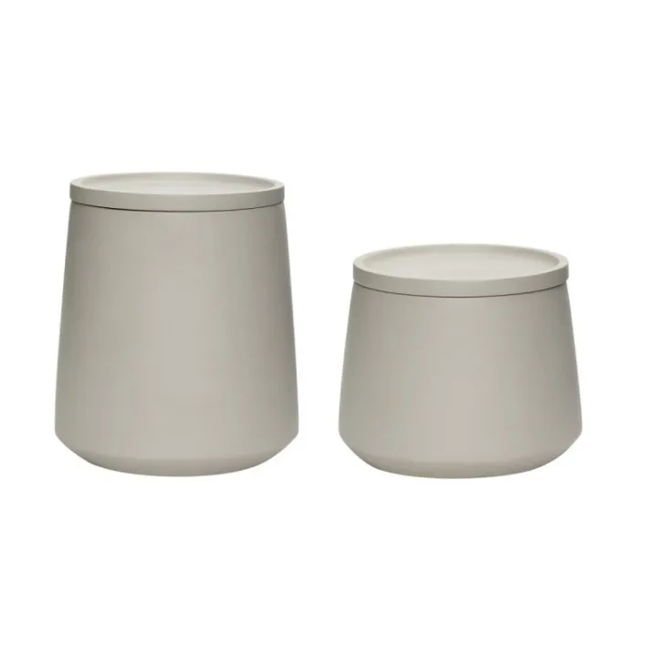 Concrete Storage Jars (set of 2)^Hübsch Fashion