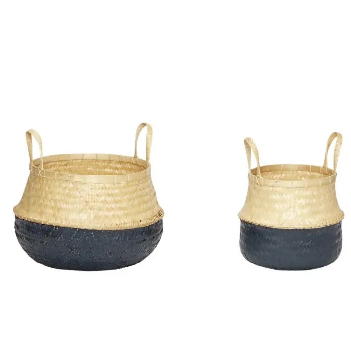 Daze Baskets Black/Natural (set of 2)^Hübsch Flash Sale