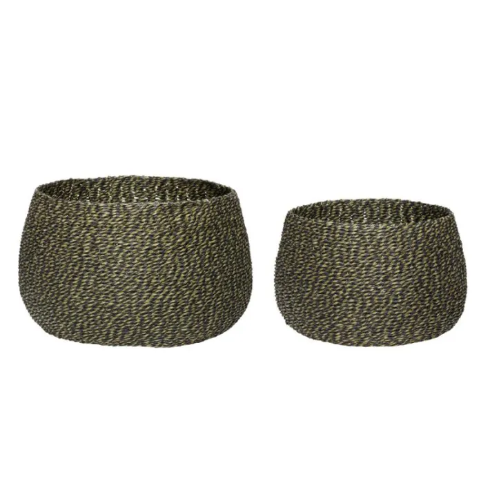 Eyrie Baskets Green/Black (set of 2)^Hübsch Online
