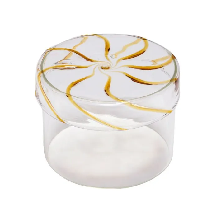 Heir Storage Jar Low Yellow^Hübsch Shop