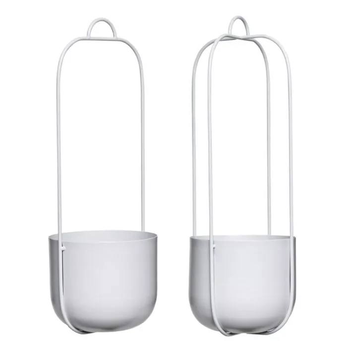 Lotus Hanging Pots Light grey (set of 2)^Hübsch Best