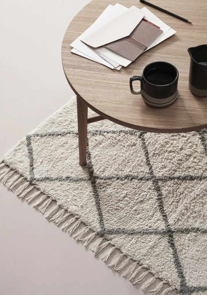 Rhomb Rug Small Offwhite^Hübsch Clearance