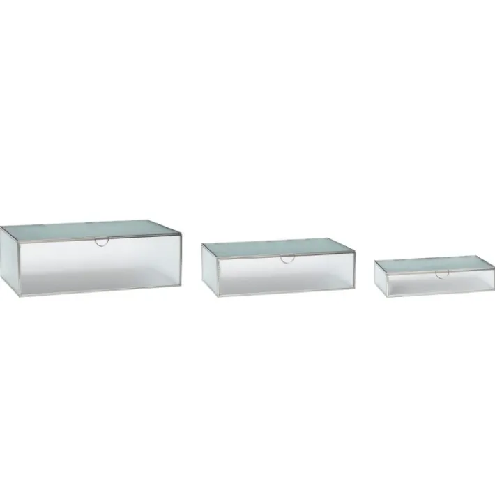 Ripple Glass Boxes Nickel (set of 3)^Hübsch Best