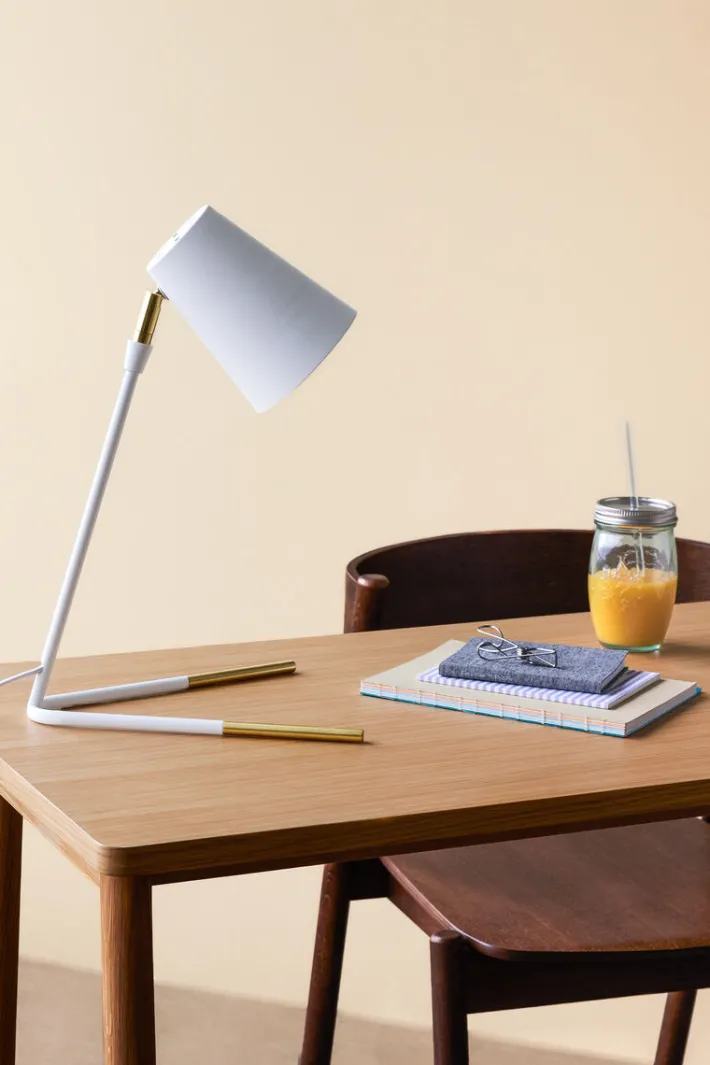 Slant Table Lamp White/Brass^Hübsch Cheap
