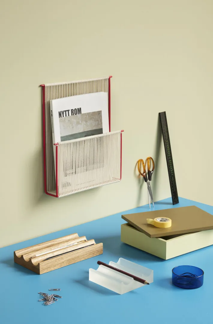 String Wall Magazine Holder Red/White^Hübsch Discount