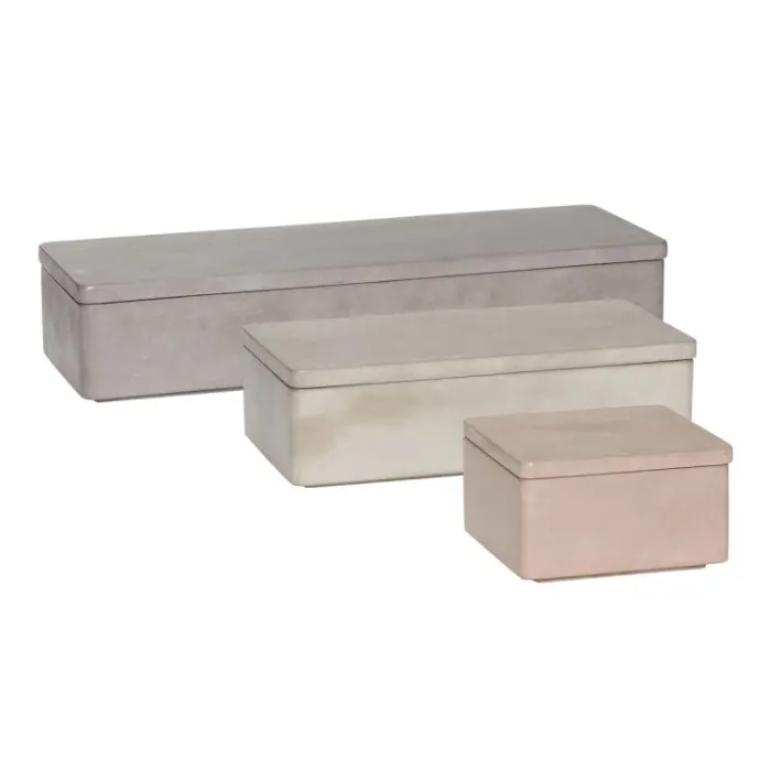 Umber Storage Jars Rectangular Grey (set of 3)^Hübsch Cheap