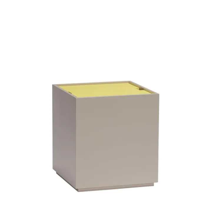 Vault Side Table/Storage Box Grey/Yellow^Hübsch New